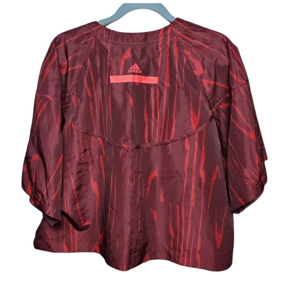 ADIDAS Stella McCartney Run Nylon Active Top Women's Size 36 Small Wine Red - Picture 2 of 9